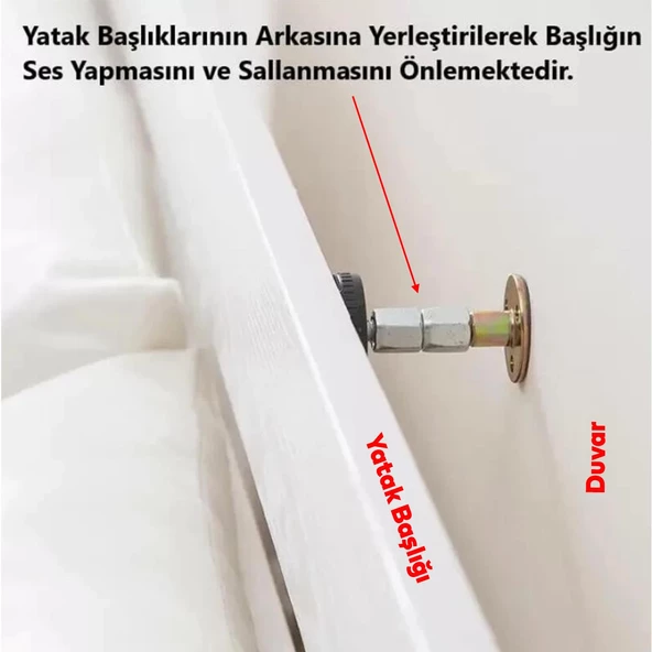 Baza Başlık Sabitleyici Yatak Kanepe Duvar Ses Titreşim Sallanma Önleyici Sabitleme Aparatı 2 Adet - 2