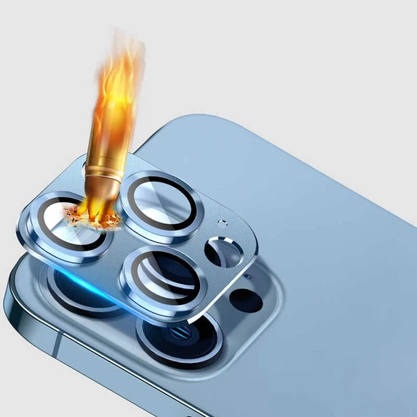 Apple iPhone 13 Pro Max Kamera Lens Koruyucu Çerçeveli Koruyucu CL-03 - 12