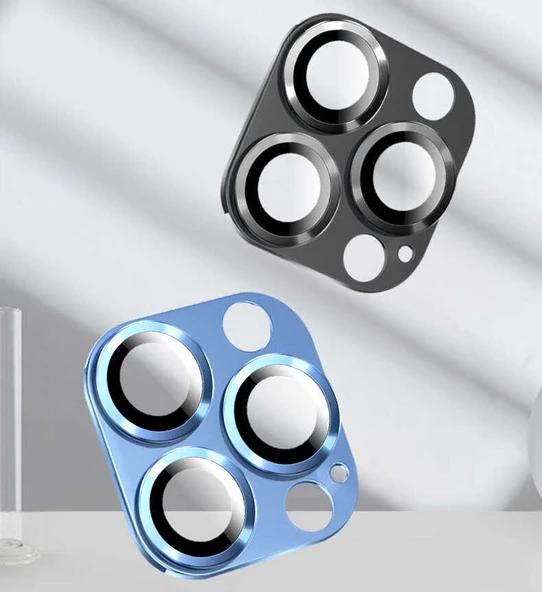 Apple iPhone 13 Pro Max Kamera Lens Koruyucu Çerçeveli Koruyucu CL-03 - 6