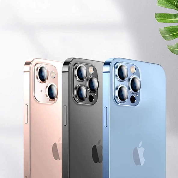 Apple iPhone 13 Pro Max Kamera Lens Koruyucu Çerçeveli Koruyucu CL-03 - 8