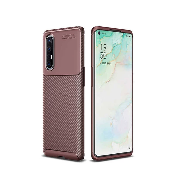 Oppo Reno 3 Pro 5G Kılıf Karbon Silikon Case