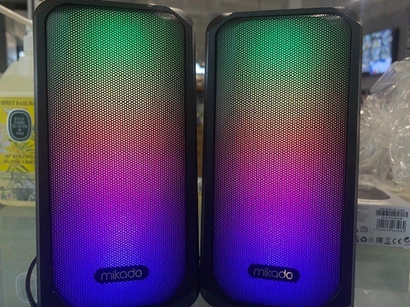 Mikado MD-356 2.0 5Wx2CH RGB Ledli Siyah USB Multimedia Oyuncu Speaker Hoparlör