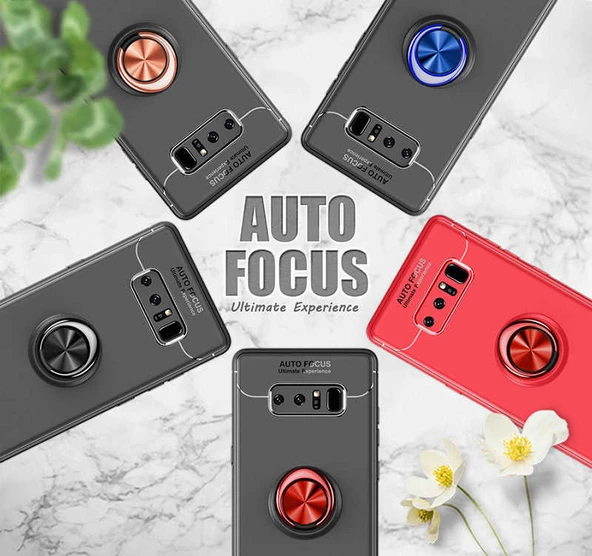 Samsung Galaxy Note 9 Kılıf Yüzüklü Magnetli Ravel Case - 12