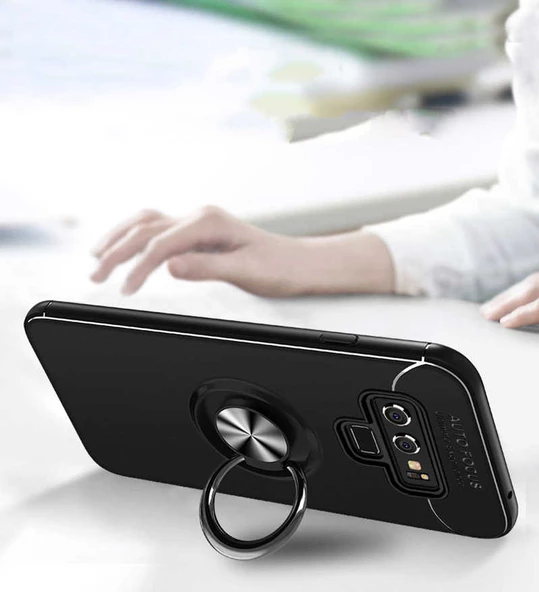 Samsung Galaxy Note 9 Kılıf Yüzüklü Magnetli Ravel Case - 8