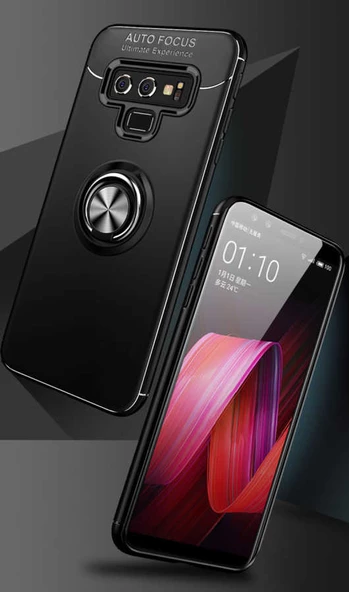 Samsung Galaxy Note 9 Kılıf Yüzüklü Magnetli Ravel Case - 11