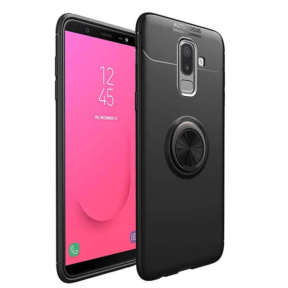 Samsung Galaxy J8 Kılıf Yüzüklü Magnetli Ravel Case