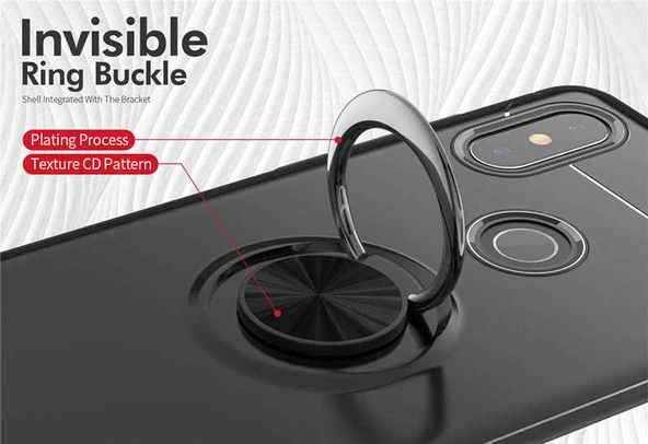 Xiaomi Mi 6X Kılıf Yüzüklü Magnetli Ravel Case - 7