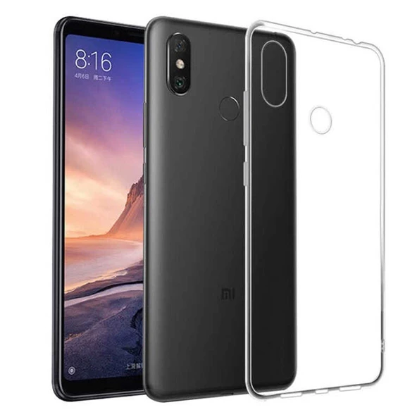 Xiaomi Mi Max 3 Kılıf Şeffaf Silikon Hibrit Case