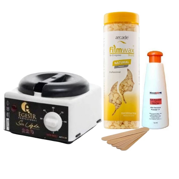 Ege Sir Profesyonel Egesir Ağda Makinası Arcade Sir Ağda Natural Set