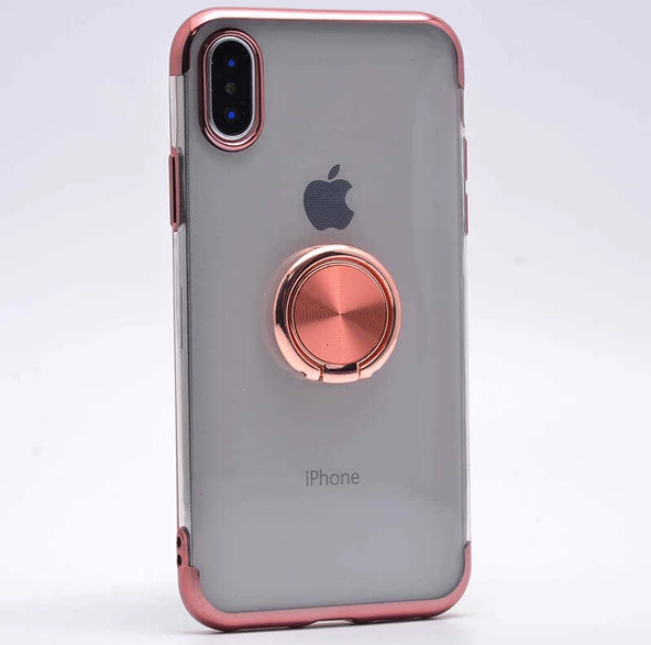 Apple iPhone X Kılıf Şeffaf Yüzüklü Gess Kapak