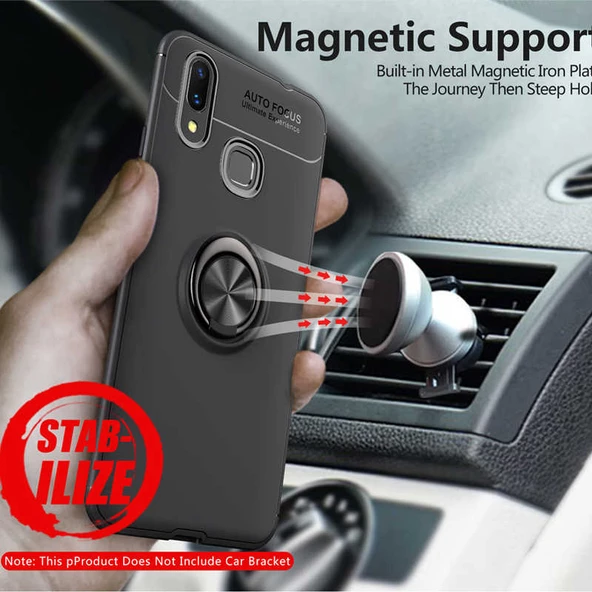 Huawei Y7 Prime 2019 Kılıf Yüzüklü Magnetli Ravel Case - 12