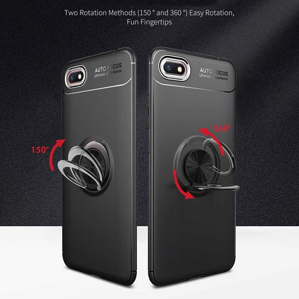 Huawei Y5 2018 Kılıf Yüzüklü Magnetli Ravel Case - Resim 5