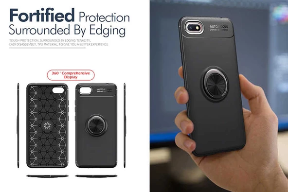 Huawei Y5 2018 Kılıf Yüzüklü Magnetli Ravel Case - Resim 11