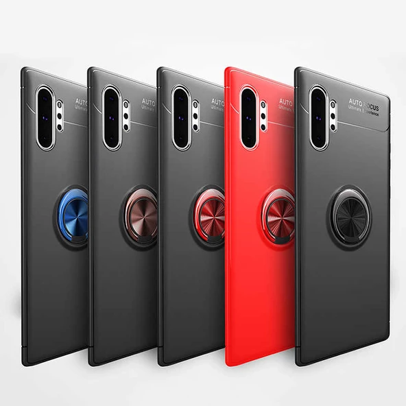 Samsung Galaxy Note 10 Plus Kılıf Yüzüklü Magnetli Ravel Case - 7