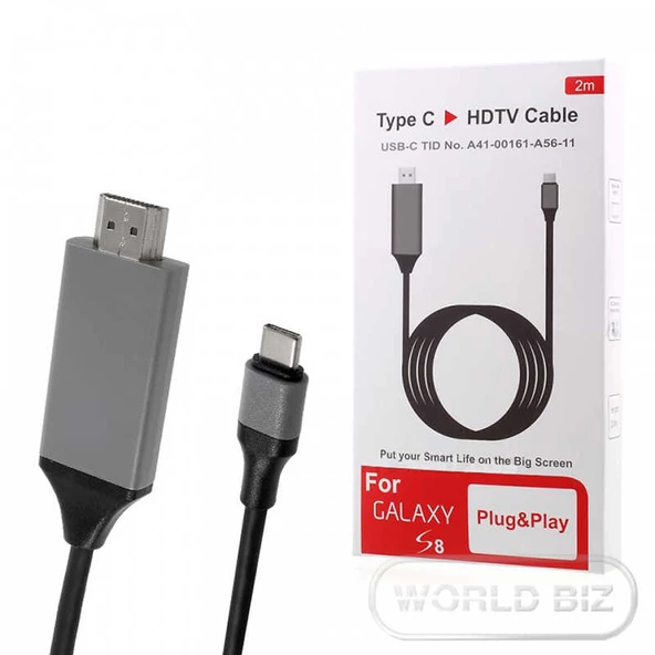 Type-C HDMI Kablo Kırmızı Kutulu