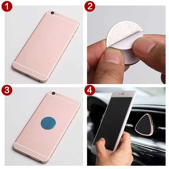 Magnetic Air Vent Araç İçi Telefon Tutucu Mini Üçgen - 2