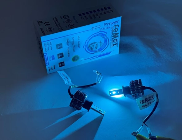 Femex Eco Power Buz Mavi 8000K CSP Chipset H3 Led Xenon Led Headlight - 2