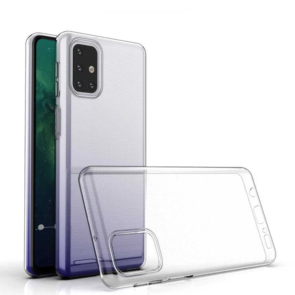 Samsung Galaxy M31S Kılıf Şeffaf Silikon Hibrit Case