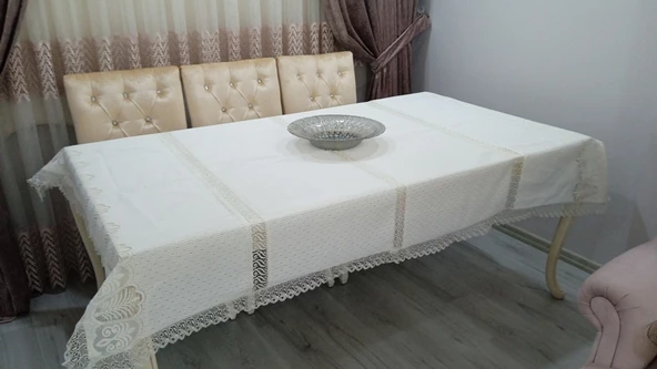 Uludağ Güpürlü Masa Örtüsü 160*220 Cm Beyaz