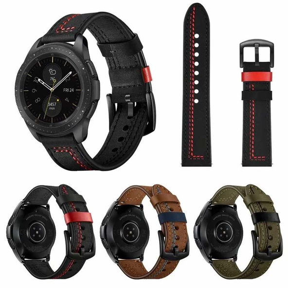 Huawei Watch 3 GT GT2 GT2e GT3 GT4 GT5 Pro 46mm SE Elite Kordon Nubuk Deri Kordon