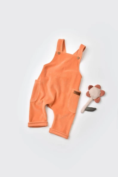 Bebek Kadife Salopet Tulum, %80 Organik Pamuk & %20 Polyester, Bebek ve Yenidoğan Serisi - CSYK6035 - Resim 2