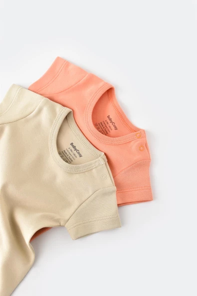 Bebek 2 Parça Kısa Kol Body, %100 Organik Pamuk, Bebek ve Yenidoğan Serisi - CSY3022 - 2