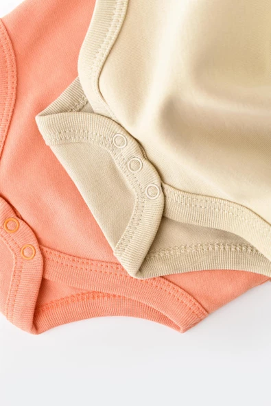 Bebek 2 Parça Kısa Kol Body, %100 Organik Pamuk, Bebek ve Yenidoğan Serisi - CSY3022 - 5