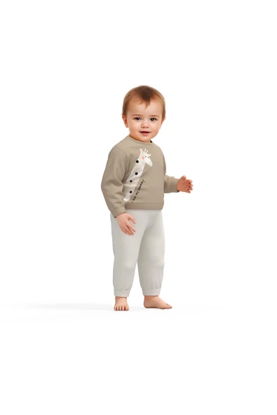 Bebek Pantolon ve Uzun Kollu Gömlek Takımı, %100 Organik Pamuk, Bebek ve Yenidoğan Serisi - CSY2013 - 3