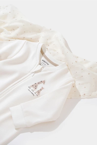 Bebek Fermuarlı Tulum, %100 Organik Pamuk, Bebek ve Yenidoğan Serisi - CSY3041 - 5