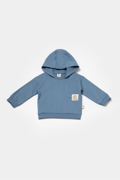 Bebek Kapüşonlu Sweatshirt ve Pantolon Seti, %100 Organik Pamuk, Bebek ve Yenidoğan Serisi - CSY8001 - 3