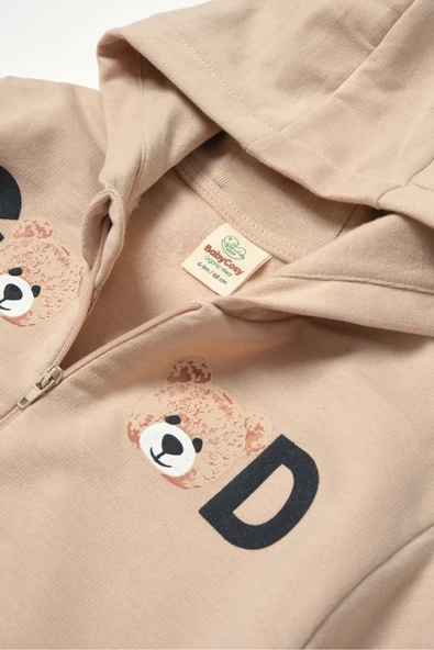 Bebek Kapüşonlu Ceket ve Pantolon Takımı, %100 Organik Pamuk, Bebek ve Yenidoğan Serisi - CSY8007 - 8