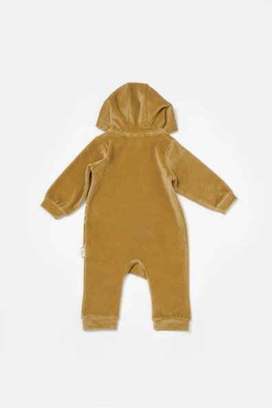 Bebek Kapüşonlu Fermuarlı Tulum, %80 Organik Pamuk & %20 Polyester, Bebek ve Yenidoğan Serisi - CSYK6045 - 5