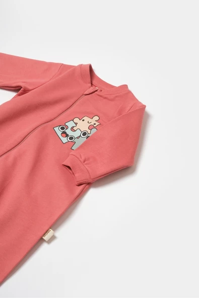 Bebek Fermuarlı Tulum, %100 Organik Pamuk, Bebek ve Yenidoğan Serisi - CSY8030 - 3