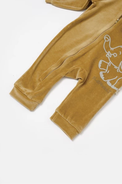 Bebek Kapüşonlu Fermuarlı Tulum, %80 Organik Pamuk & %20 Polyester, Bebek ve Yenidoğan Serisi - CSYK6045 - 7