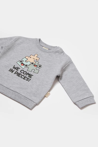 Bebek Uzun Kollu Tişört ve Pantolon Takımı, %100 Organik Pamuk, Bebek ve Yenidoğan Serisi - CSY8024 - 3