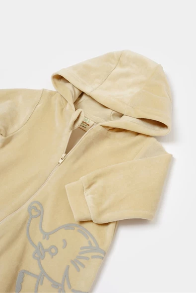 Bebek Kapüşonlu Fermuarlı Tulum, %80 Organik Pamuk & %20 Polyester, Bebek ve Yenidoğan Serisi - CSYK6042 - 6