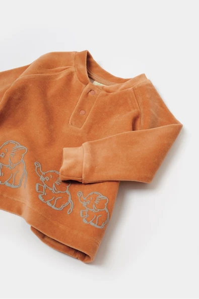 Bebek Pantolon ve Uzun Kollu Tişört Seti, %80 Organik Pamuk, Bebek ve Yenidoğan Serisi - CSYK6049 - 4