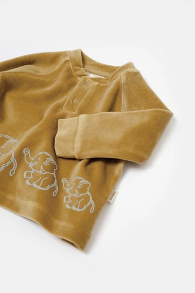 Bebek Pantolon ve Uzun Kollu Tişört Seti, %80 Organik Pamuk, Bebek ve Yenidoğan Serisi - CSYK6050 - 4