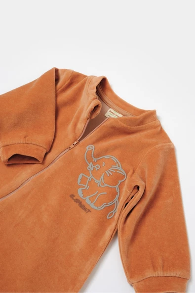 Bebek Fermuarlı Tulum, %80 Organik Pamuk, Bebek ve Yenidoğan Serisi - CSYK6054 - 3