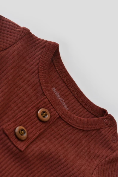 Bebek Uzun Kollu Tulum, %50 Modal Kumaş - %50 Organik Pamuk, Bebek ve Yenidoğan Serisi - CSYM11409 - 2