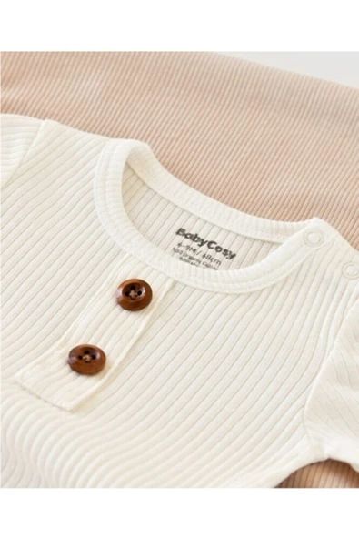 Bebek Uzun Kollu Tulum, %50 Modal Kumaş - %50 Organik Pamuk, Bebek ve Yenidoğan Serisi - CSYM11418 - 5