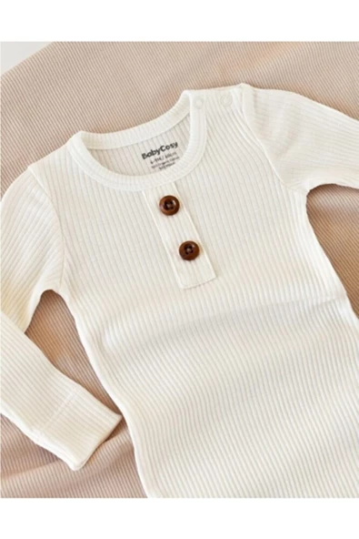 Bebek Uzun Kollu Tulum, %50 Modal Kumaş - %50 Organik Pamuk, Bebek ve Yenidoğan Serisi - CSYM11418 - 2