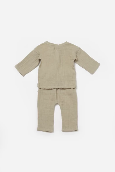Bebek Uzun Kollu Tişört ve Pantolon Takım, %100 Pamuk, Bebek ve Yenidoğan Serisi - CSYM7025 - 3