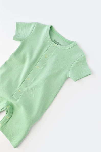 Bebek Şort Kollu Tulum, %100 Organik Pamuk, Bebek ve Yenidoğan Serisi - CSYW1013 - 5