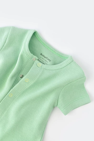 Bebek Şort Kollu Tulum, %100 Organik Pamuk, Bebek ve Yenidoğan Serisi - CSYW1013 - 3