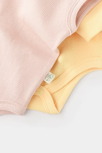 Bebek 2 Parça Kolsuz Body, %100 Organik Pamuk, Bebek ve Yenidoğan Serisi - CSYW1002 - 5