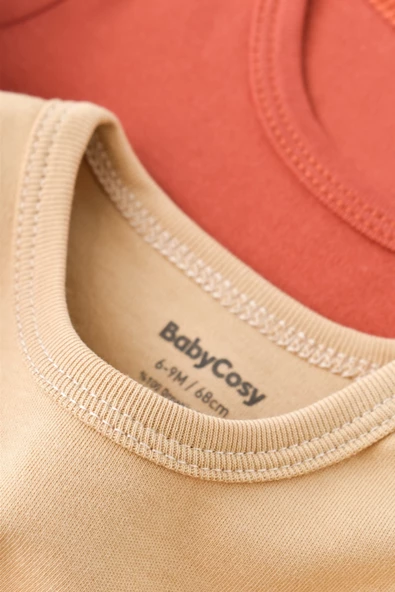 Bebek 2 Parça Uzun Kollu Body, %100 Organik Pamuk, Bebek ve Yenidoğan Serisi - CSY3026 - 5