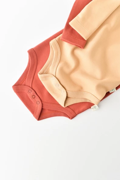 Bebek 2 Parça Uzun Kollu Body, %100 Organik Pamuk, Bebek ve Yenidoğan Serisi - CSY3026 - 2