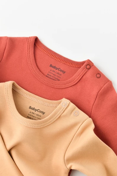 Bebek 2 Parça Uzun Kollu Body, %100 Organik Pamuk, Bebek ve Yenidoğan Serisi - CSY3026 - 3