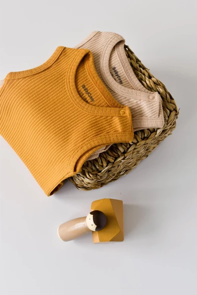 Bebek 2 Parça Kolsuz Body, %50 Modal Kumaş - %50 Organik Pamuk, Bebek ve Yenidoğan Serisi CSYM11104 - 6